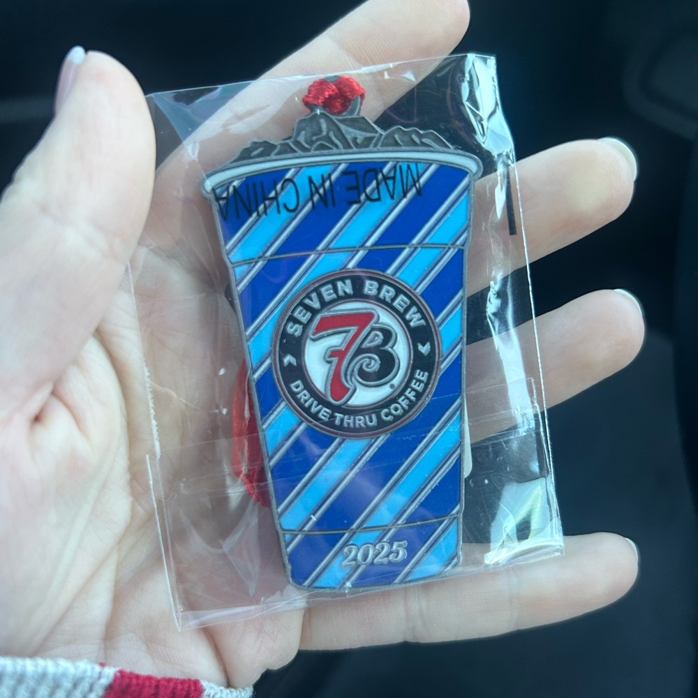 Blue and Silver Coffee Cup Ornament